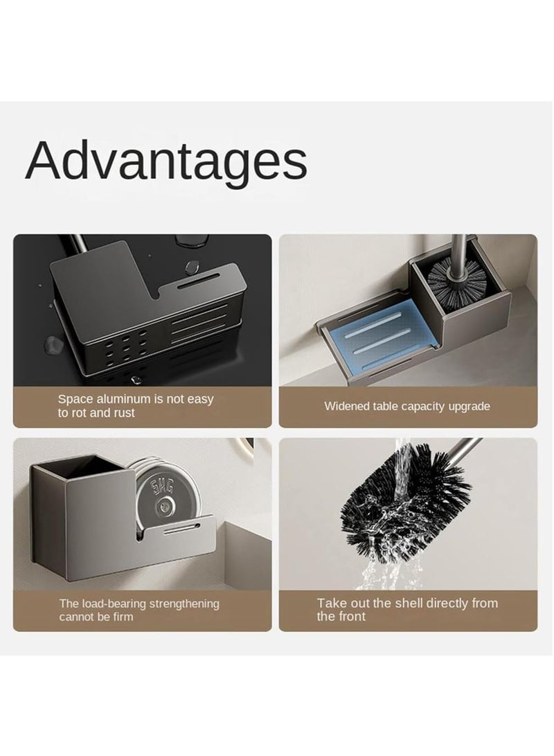 هاي هونور فرشاة تنظيف المرحاض | فرشاة مرحاض مدمجة | منظف فرشاة المرحاض، فرشاة مرحاض بشعيرات، فرشاة دعك المرحاض، فرشاة بتصميم نصف كروي، حامل فرشاة المرحاض (أبيض) - Image 4